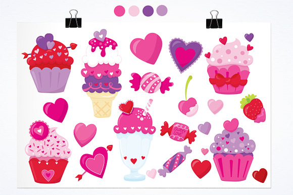 Sweet Valentine illustration pack in Illustrations - product preview 1