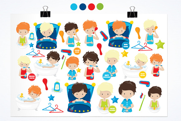 Neat and Tidy Boys illustration pack in Illustrations - product preview 1