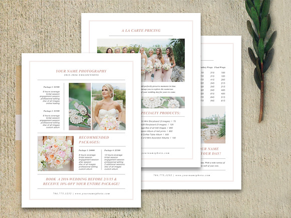 Wedding Pricing Guide Set in Brochure Templates - product preview 1