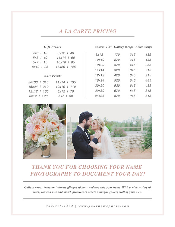 Wedding Pricing Guide Set in Brochure Templates - product preview 3