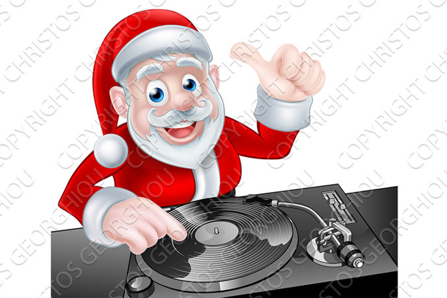 DJ Santa Cartoon in Objects - product preview 8