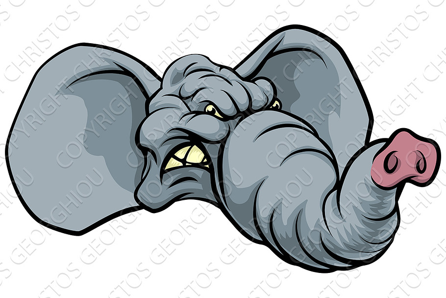 Cartoon Elephant Mascot in Textures - product preview 8
