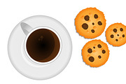 Cup of coffee with cookies