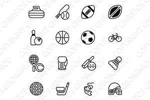 Line Icons – Sport | Custom-Designed Icons ~ Creative Market