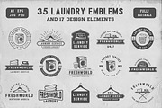 Set of Vintage Laundry Emblems