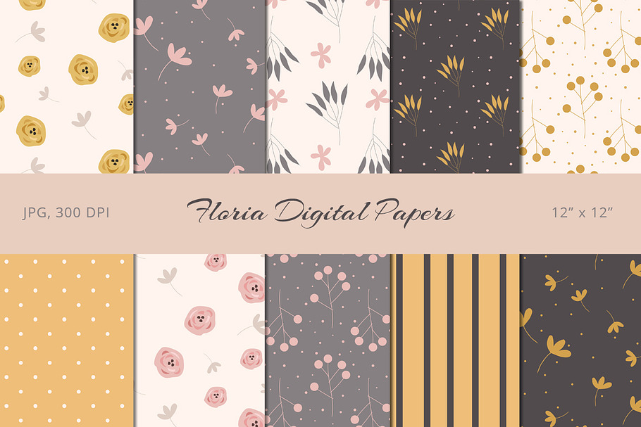 50% Off! Floria Digital Papers in Patterns - product preview 8