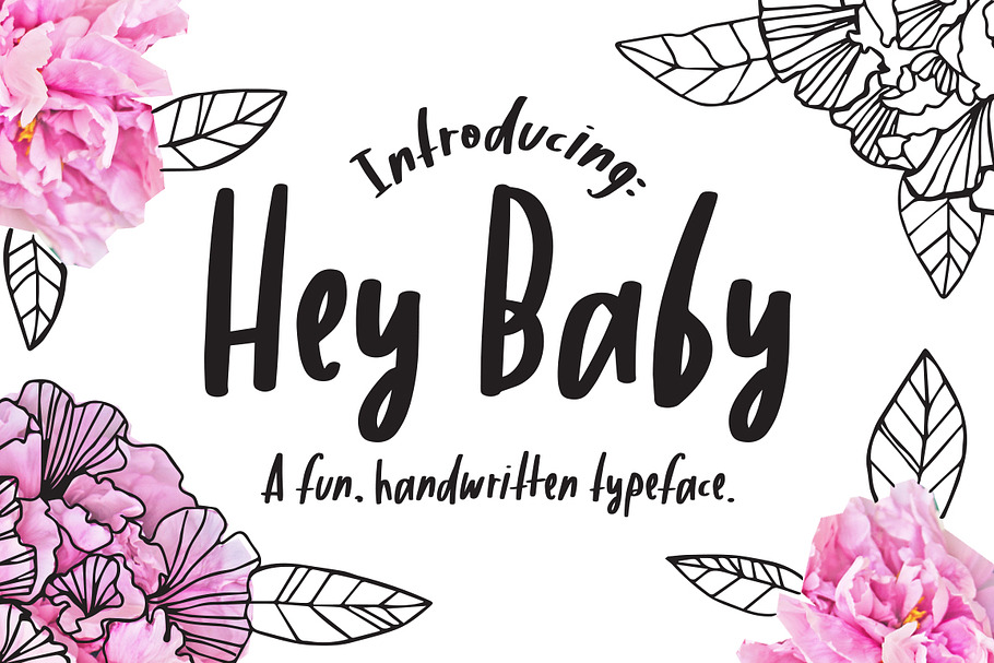 Hey Baby- handwritten typeface