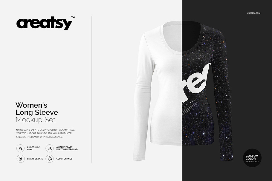 Womens Long Sleeve Mockup Set in Product Mockups - product preview 8