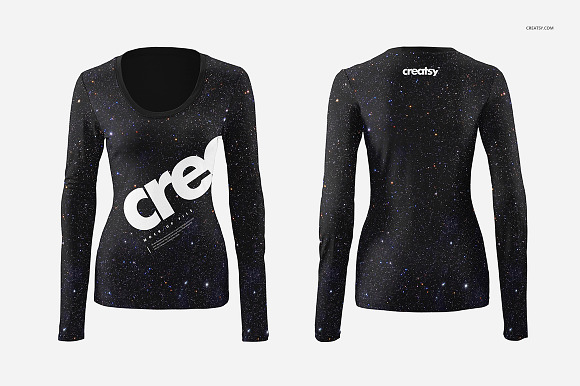 Womens Long Sleeve Mockup Set in Product Mockups - product preview 2