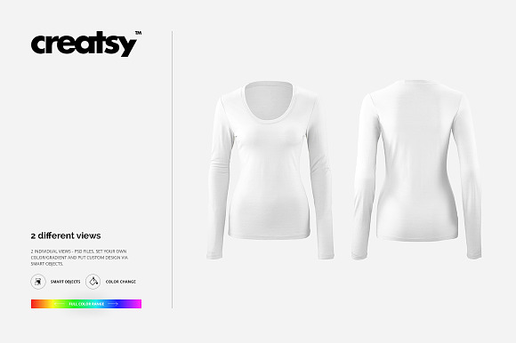 Womens Long Sleeve Mockup Set in Product Mockups - product preview 5