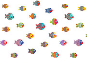Fish Shoal Cartoon Seamless Pattern