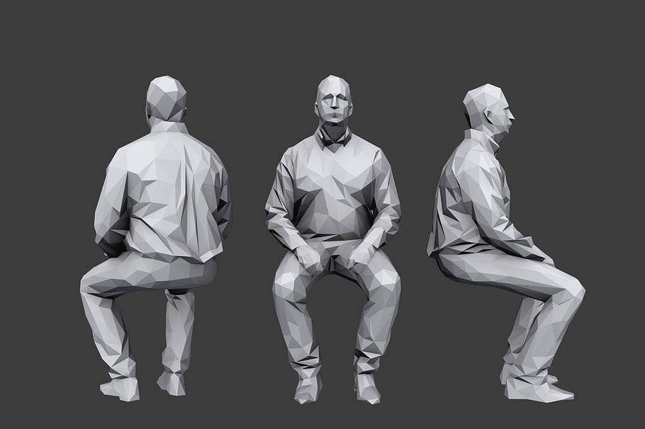 Lowpoly People Sitting Pack Vol.3 in Characters - product preview 1