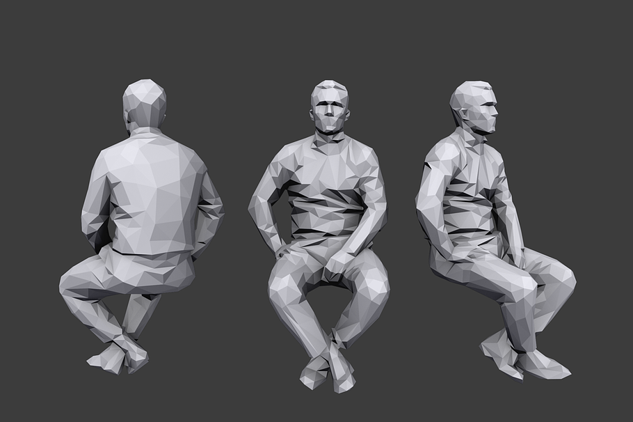 Lowpoly People Sitting Pack Vol.3 in Characters - product preview 5