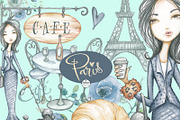 Paris Life clipart watercolor