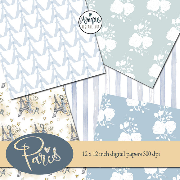 Paris Life digital papers in Patterns - product preview 1