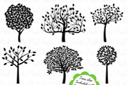 Tree Silhouettes Clipart & Vectors