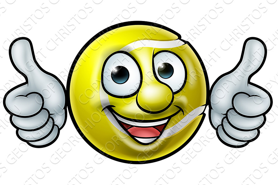 Tennis Ball Mascot in Illustrations - product preview 8