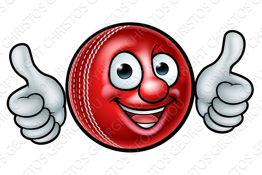 Cricket Ball Mascot in Illustrations - product preview 8
