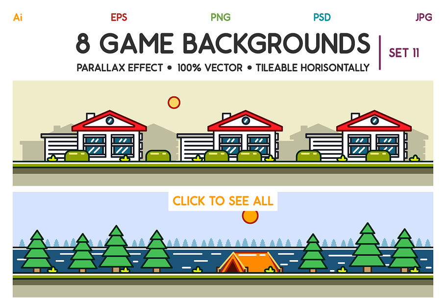 8 Game Backgrounds Set 11 in Illustrations - product preview 8
