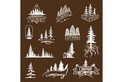 Forest badge tree vector collection