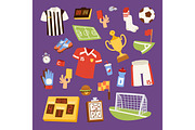 Soccer icons vector illustration.