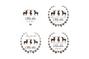 Vintage Labels Collection with Deers