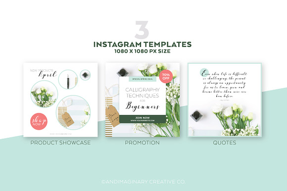 White Blossom Social Template Pack in Social Media Templates - product preview 2