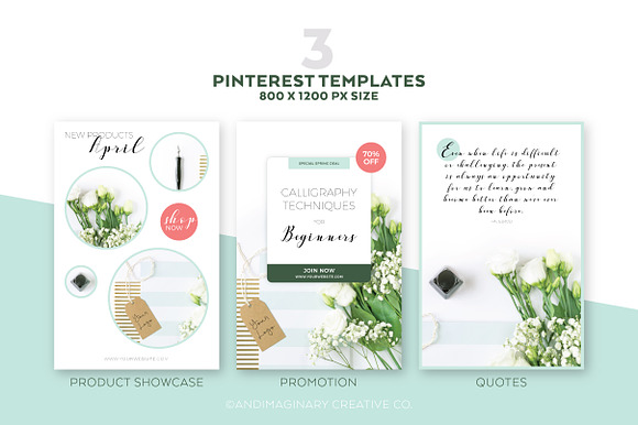 White Blossom Social Template Pack in Social Media Templates - product preview 3