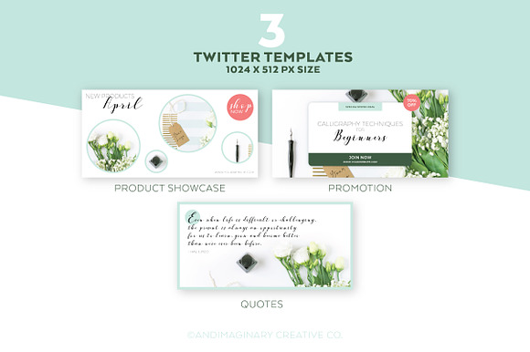 White Blossom Social Template Pack in Social Media Templates - product preview 5