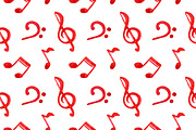 Music note seamless pattern vector