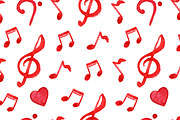 Love music seamless pattern vector