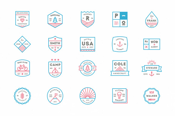 20 Line Badges in Logo Templates - product preview 1