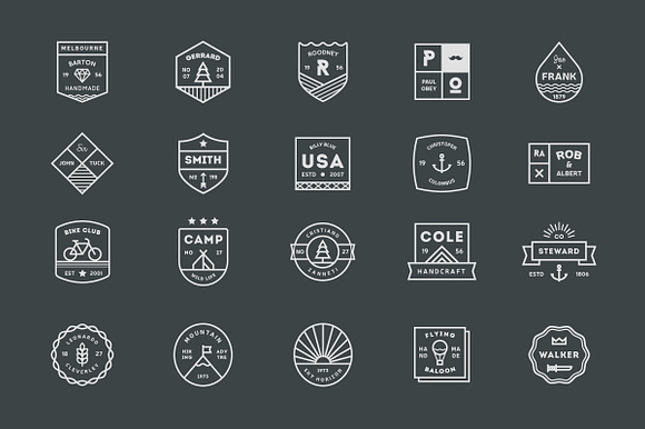 20 Line Badges in Logo Templates - product preview 2