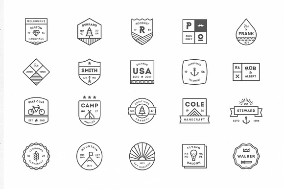 20 Line Badges in Logo Templates - product preview 3