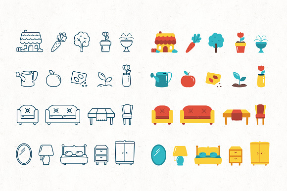 Set of 80 Vector Home Interior icons in Graphics - product preview 1