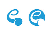 Elephant logo showing letter e