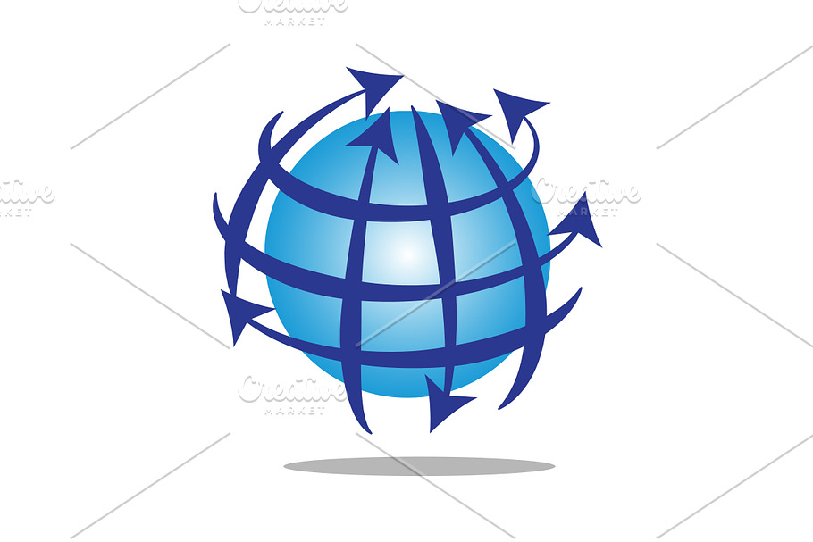 Globe with lines and arrows in Logo Templates - product preview 8