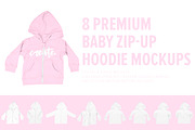 8 Premium Baby Zip-Up Hoodie Mockups