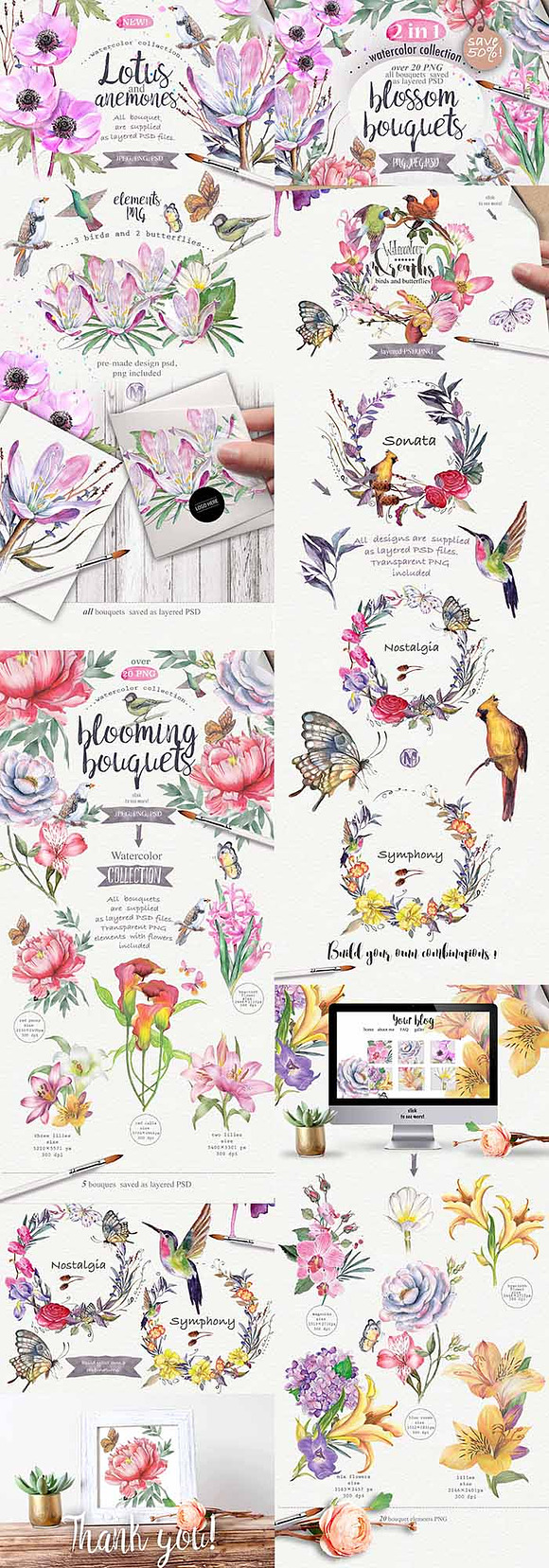   Wildflowers pack 75 PNG in Illustrations - product preview 16
