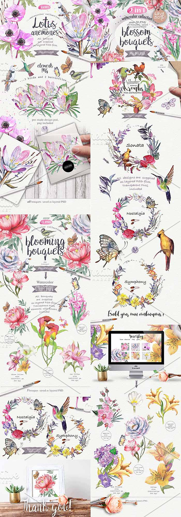   Wildflowers pack 75 PNG in Illustrations - product preview 18