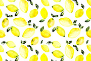 Watercolor lemons pattern