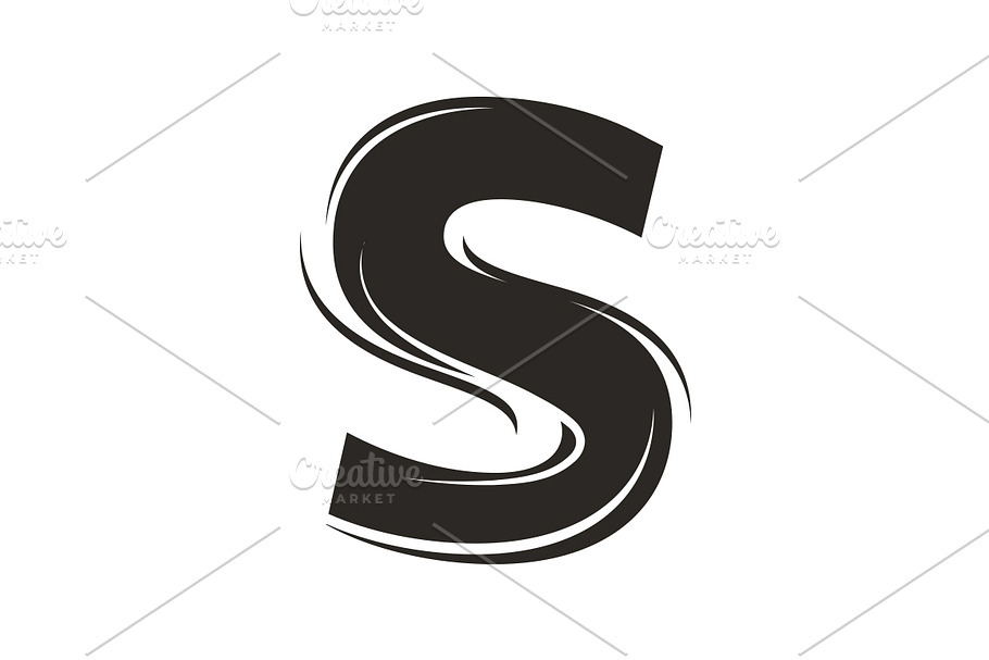 Hair symbol for letter S in Logo Templates - product preview 8