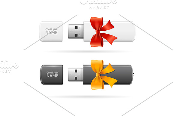 Usb Flash Drive White and Black  in Objects - product preview 1