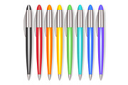 Realistic Colorful Pen Set