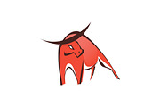 Stylish red bull logo symbol