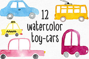 Watercolor Toy-Cars