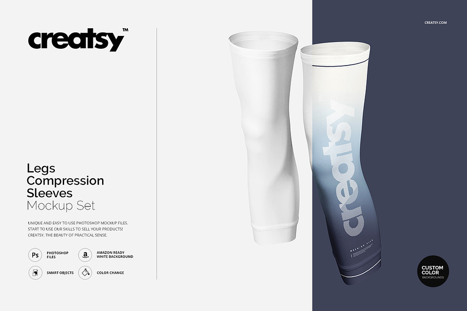 Legs Compression Sleeves Mockup Set in Product Mockups - product preview 8