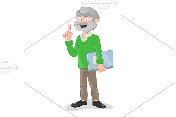 Teacher holding a class catalog in Illustrations - product preview 1