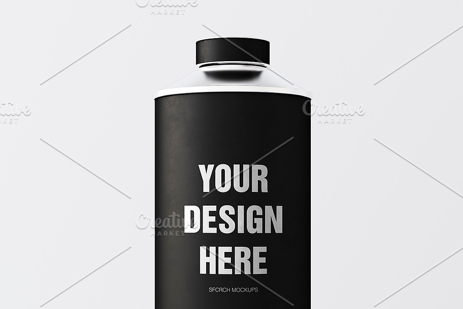 Black Matte Color Metal Jar 3in1 in Product Mockups - product preview 8