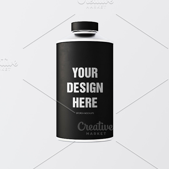 Black Matte Color Metal Jar 3in1 in Product Mockups - product preview 1